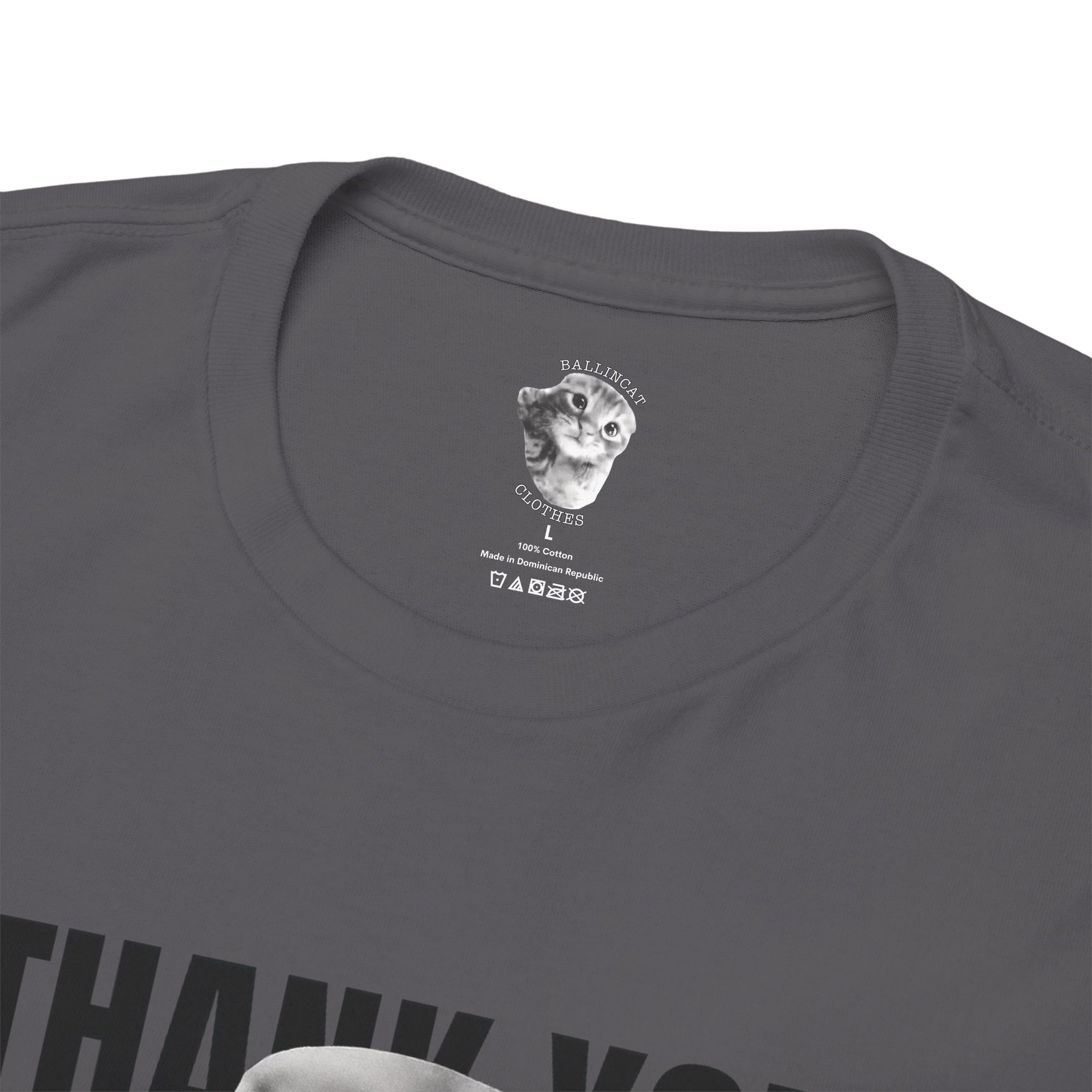 Thank You Ballincat43 (GRAY CAT AND BLACK TEXT)