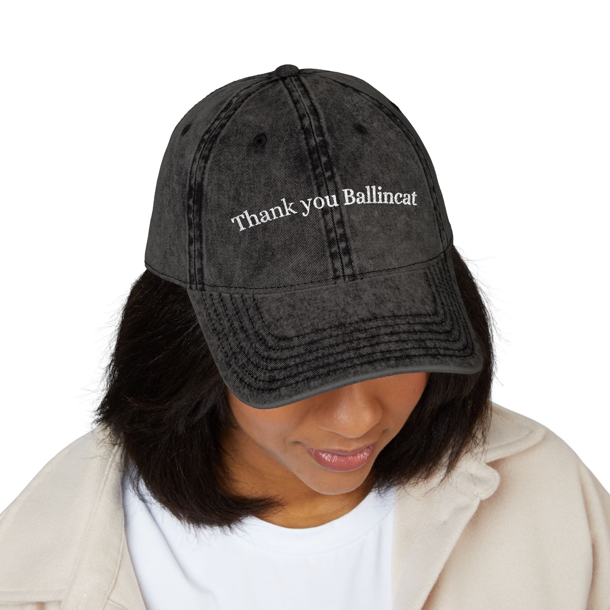 Vintage EMBROIDED Thank You Ballincat Hat