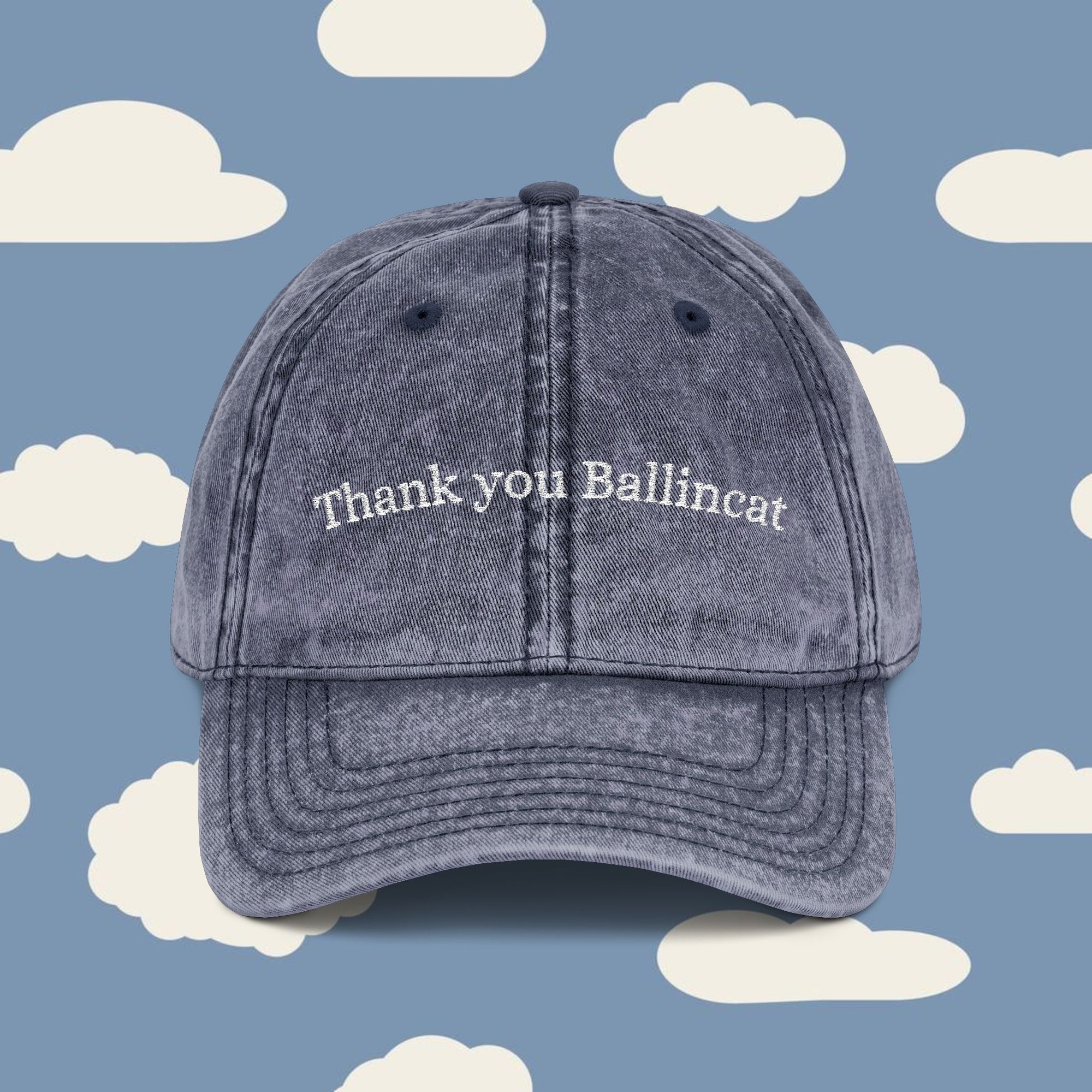 Vintage EMBROIDED Thank You Ballincat Hat