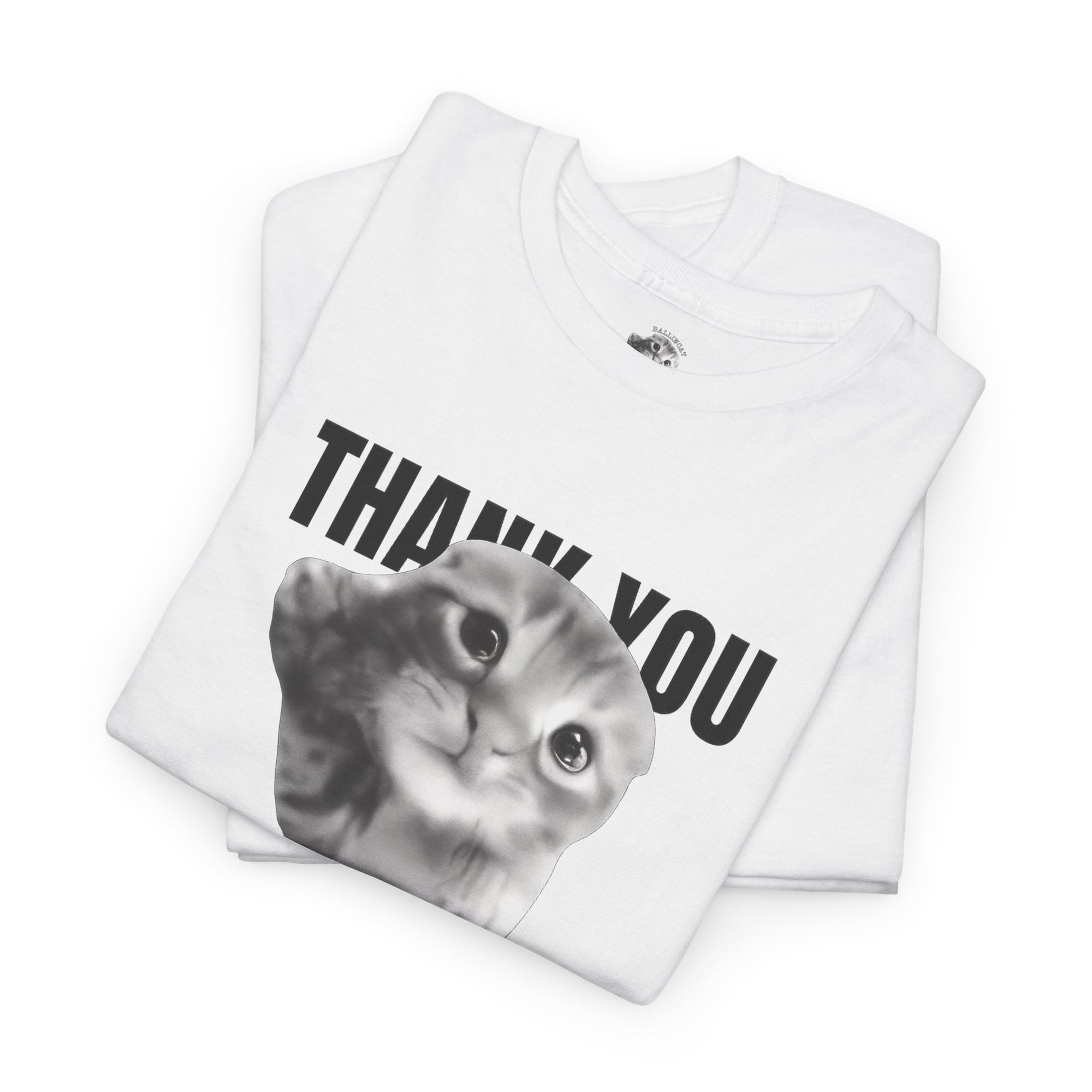 Thank You Ballincat43 (GRAY CAT AND BLACK TEXT)