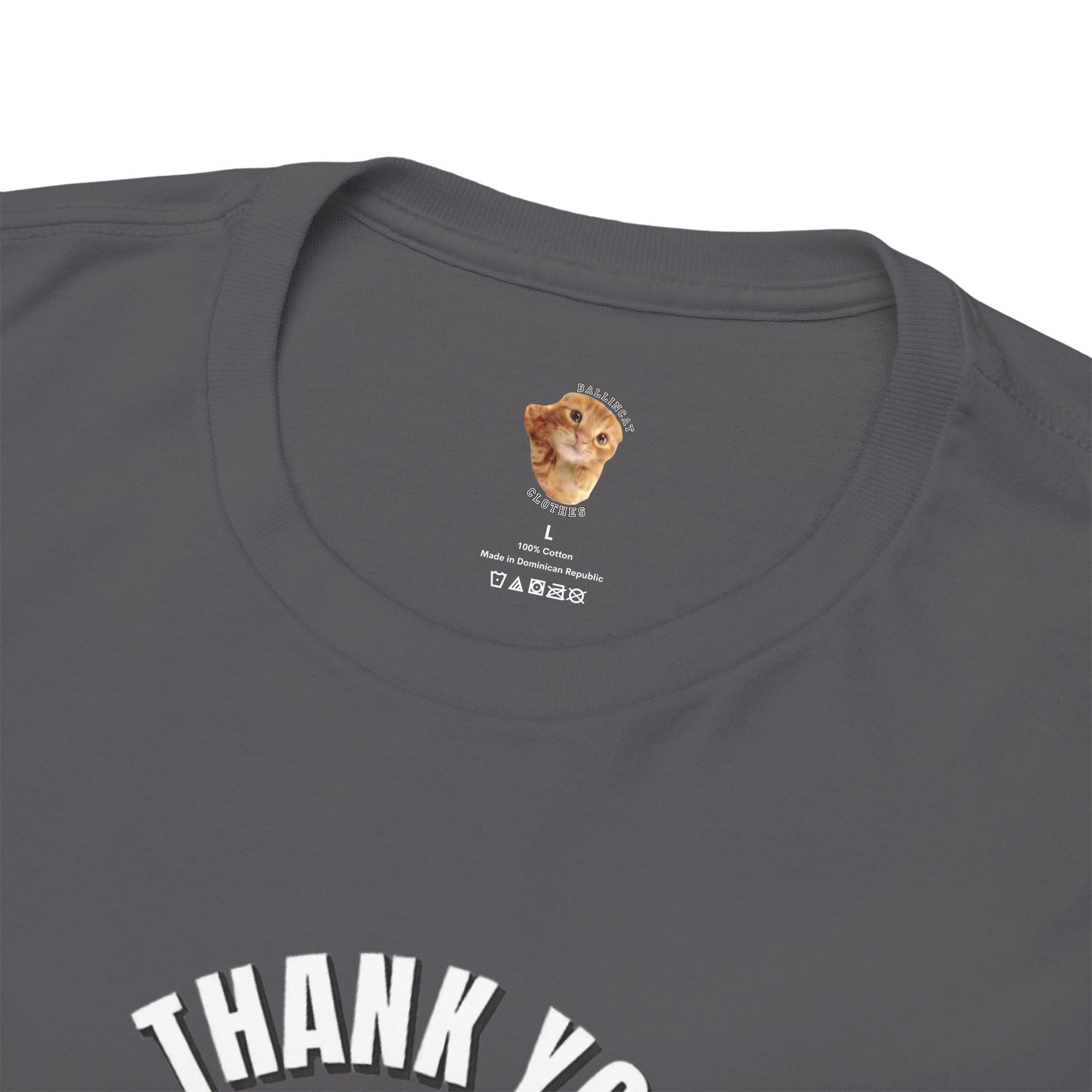 Thank You Ballincat43 Heavy cotton T-shirt Round Text (COLORED)