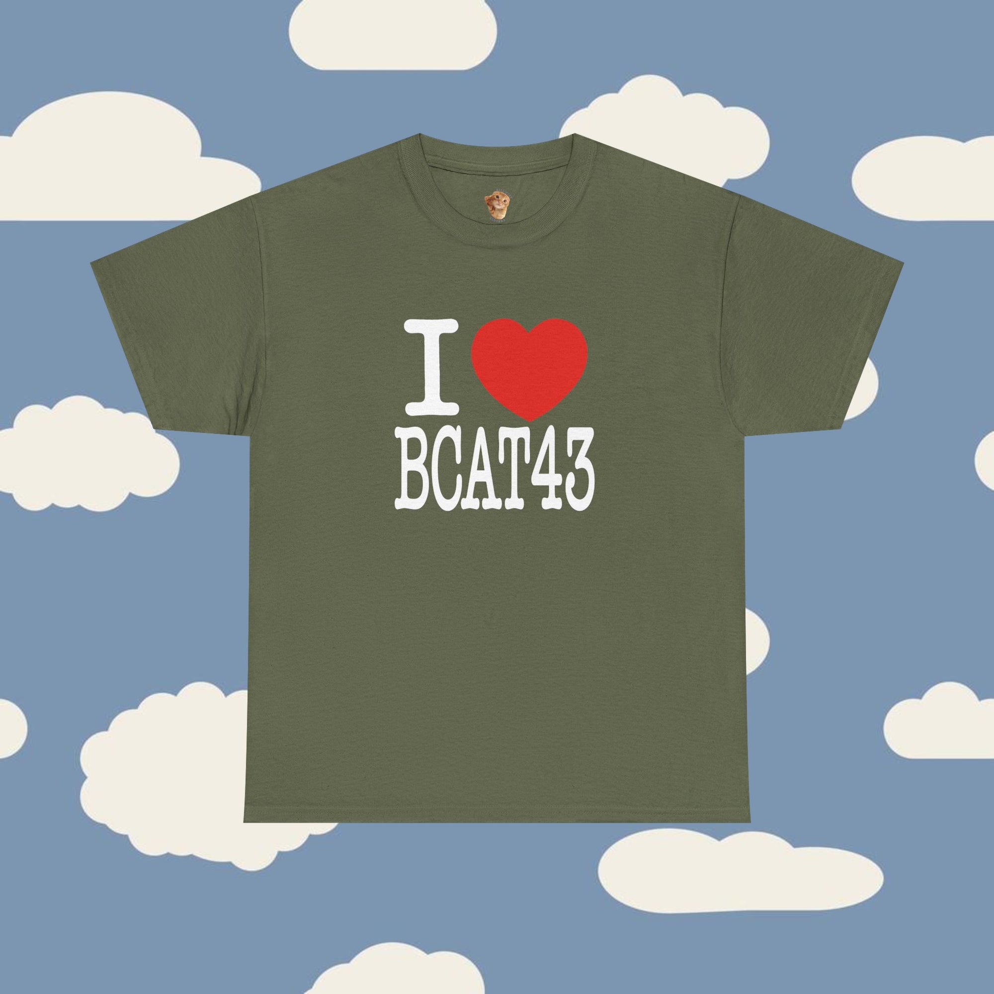 [NEW] I LOVE BCAT43 100% Cotton T-Shirt (WHITE TEXT)
