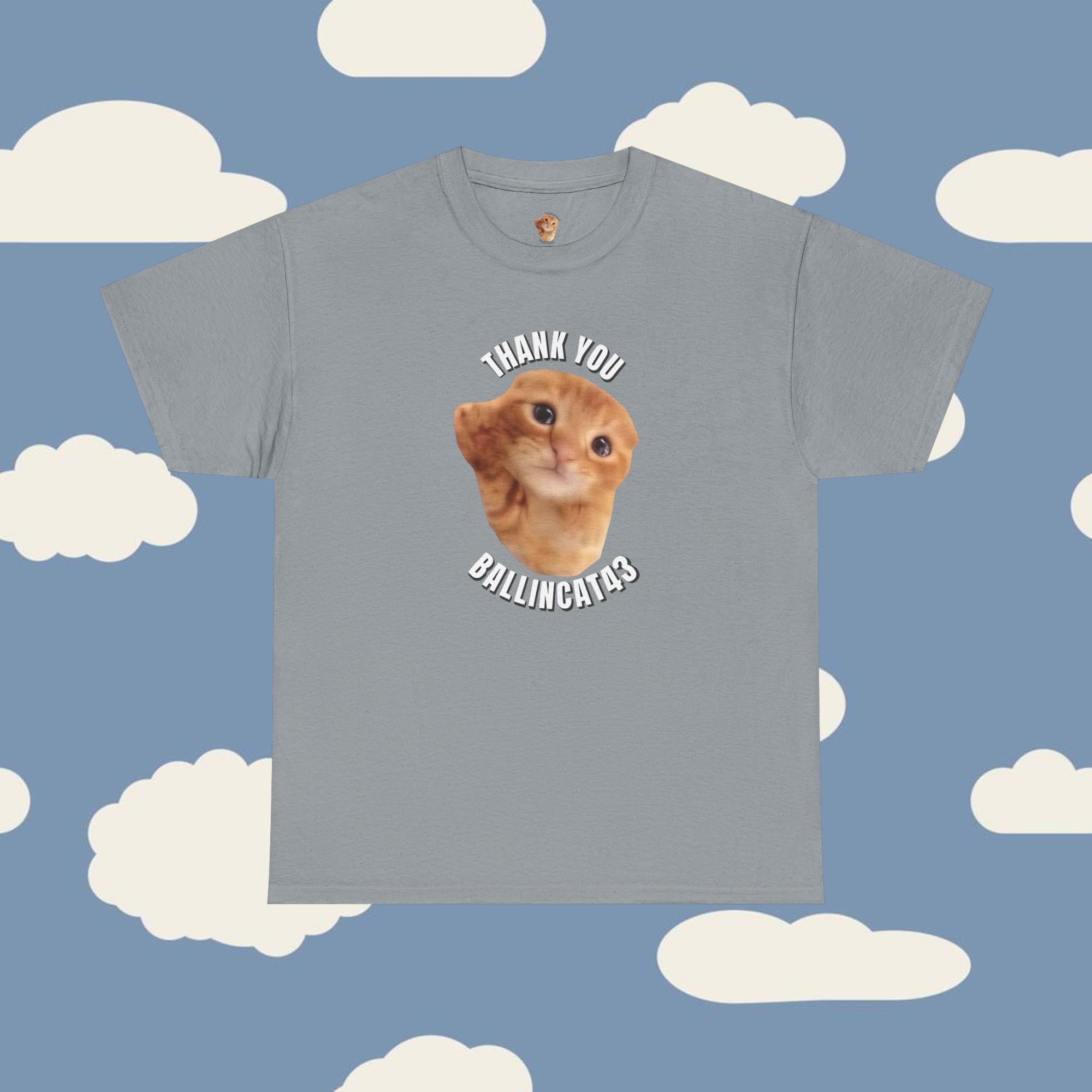 Thank You Ballincat43 Heavy cotton T-shirt Round Text (COLORED)