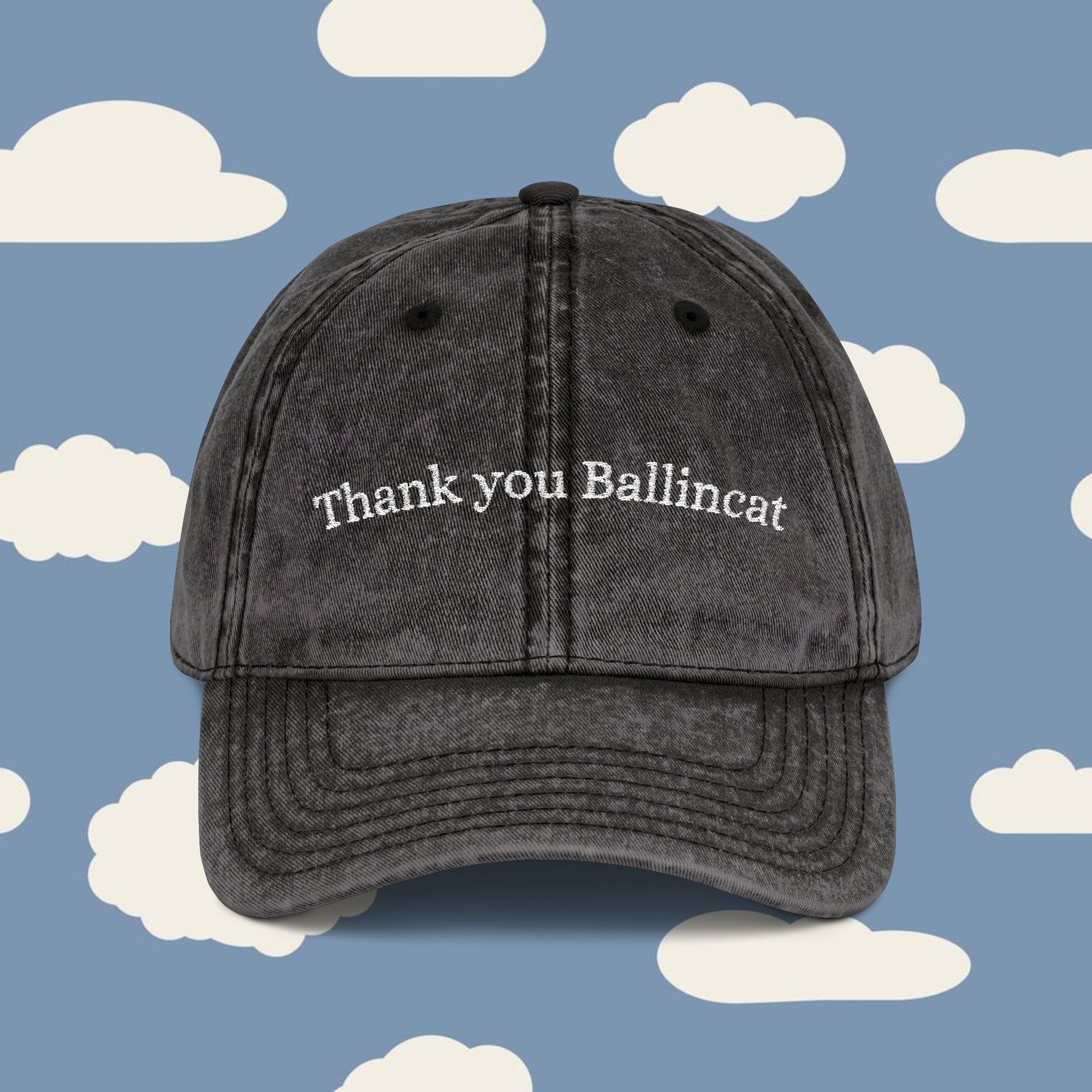 Vintage EMBROIDED Thank You Ballincat Hat