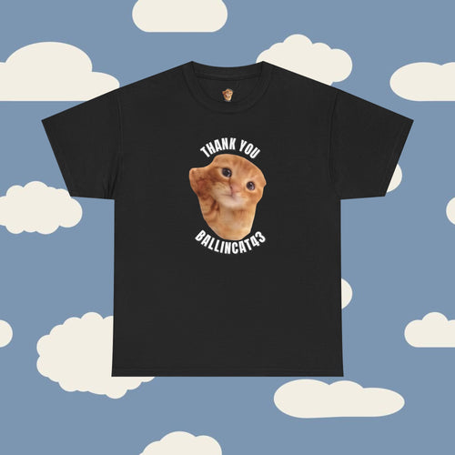 Thank You Ballincat43 Heavy cotton T-shirt Round Text (COLORED)